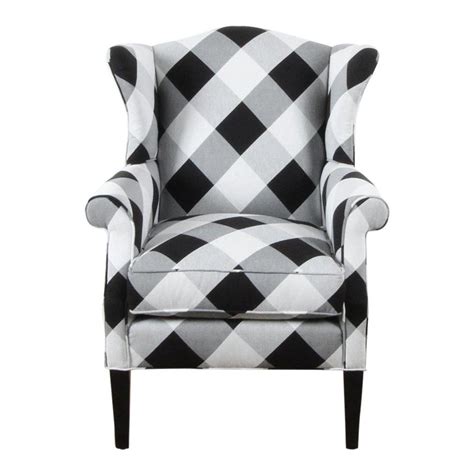 5 out of 5 stars. Black and White Check Bradford Armchair For Sale | White ...