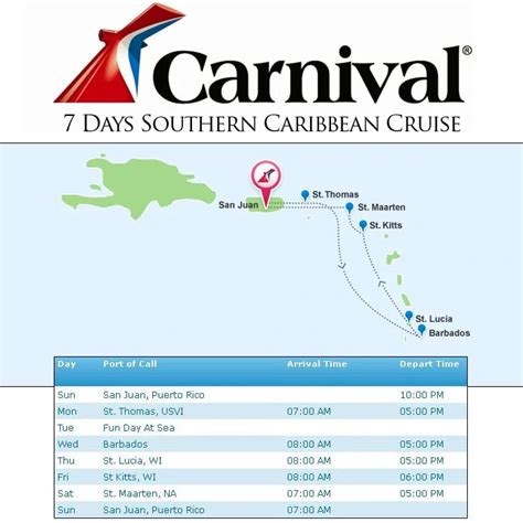 Carnival Caribbean Cruise Map