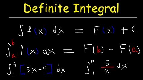 Definite Integral Calculus Examples Integration Basic Introduction Practice Problems Youtube