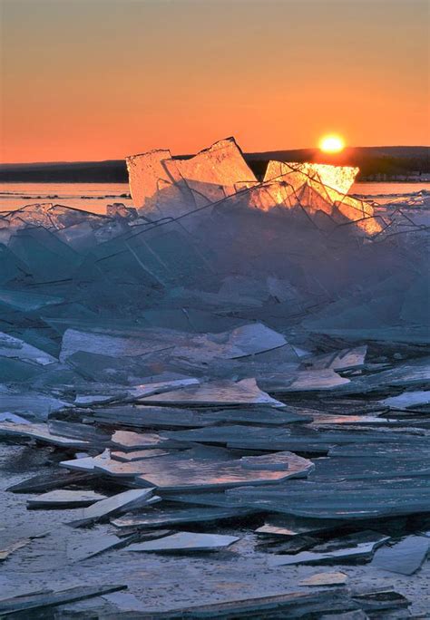 Shattered Ice Sunset Photograph By Roxanne Distad Fine Art America