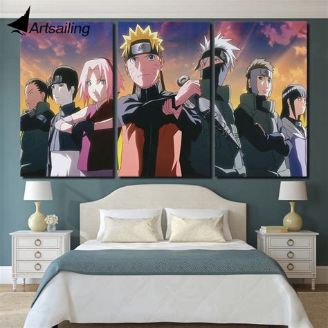 Artsailing 3 Piece Canvas Art Hd Print Naruto Team Group Poster Anime