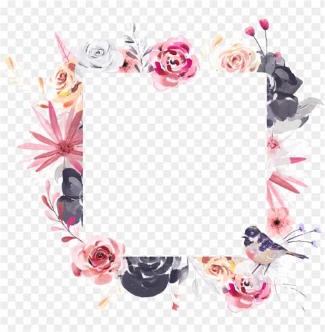 Flower Frame Png Wedding Logos Birth Flowers Square Frames Label Sexiz Pix