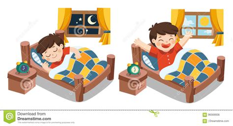 A Little Boy Sleeping On Tonight Dreams And Wake Up Stock Vector