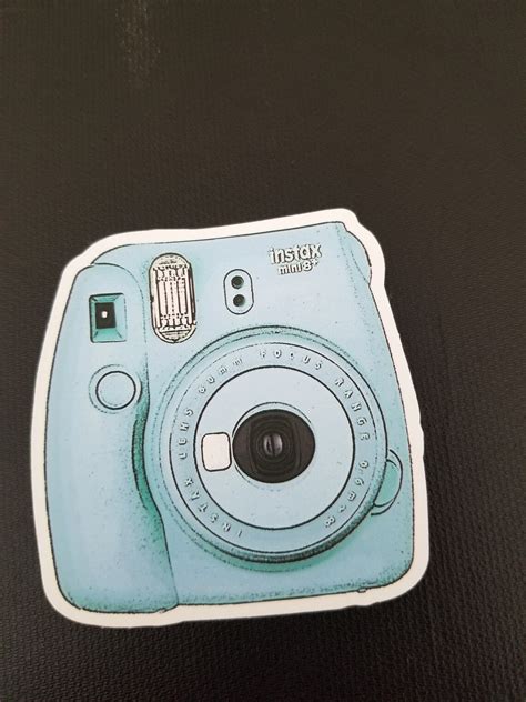 2 Blue Polaroid Camera Stickers Etsy
