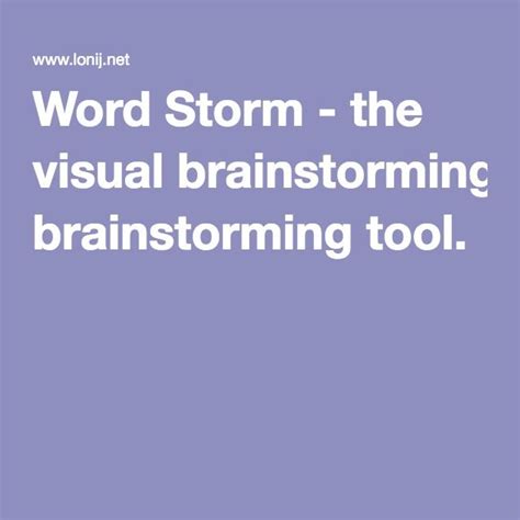 Word Storm A Brainstorming Tool Words Brainstorming Academic Writing