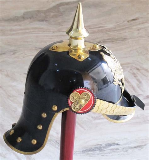 Ww Iandii German Prussian Pickelhaube Helmet Brass Accents Imperial