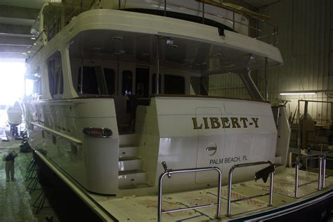 Full Repaint For 80′ Offshore Motor Yacht Libert Y At Jarrett Bay