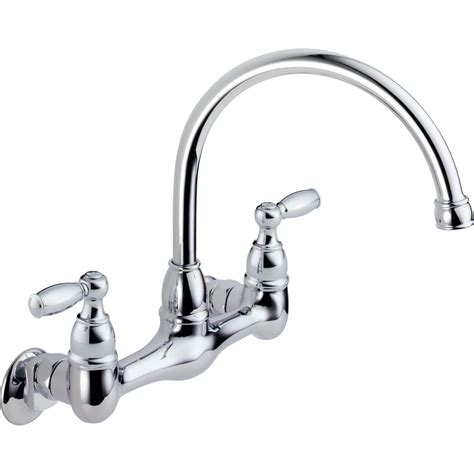 .bronze, peerless offers the kitchen faucets you're looking for to update your kitchen's aesthetic. Peerless Faucets Two Handle Wall Mounted Kitchen Faucet ...