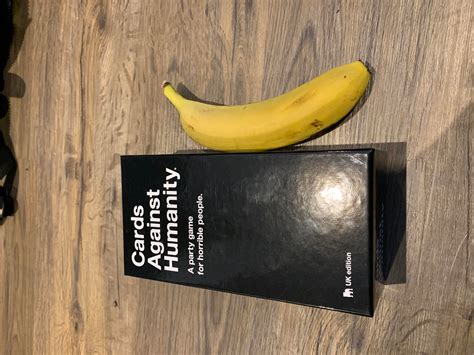 Mark nsfw bots in the title. Just bought cards against humanity and the box is a little big, banana for scale : BananasForScale