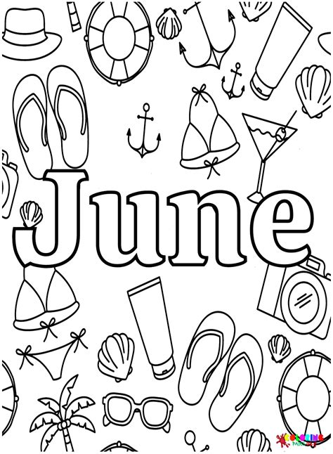 Summer June Coloring Page Free Printable Coloring Pages