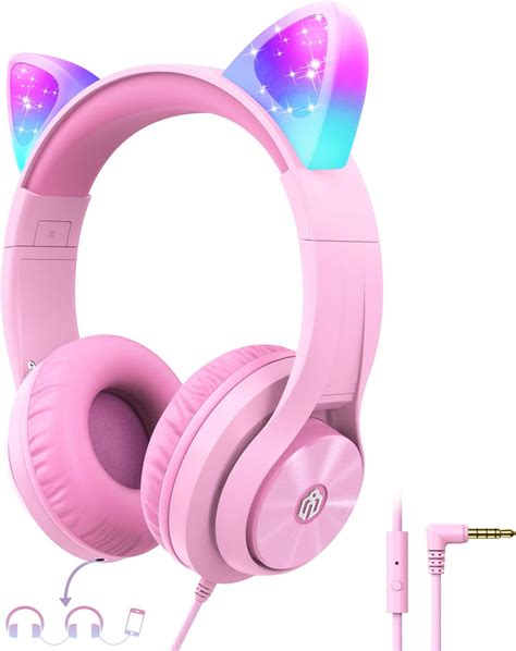 Iclever Girls Headphones Over Ear With Microphoneled