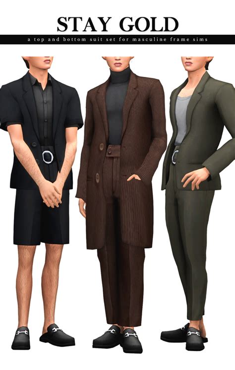 Butter Cropped Suit Set Nucrests On Patreon Sims 4 Men Clothing Sims 4