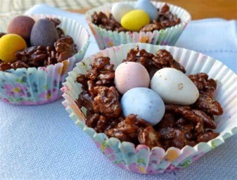 Chocolate Rice Krispie Easter Egg Nests Simple Nourished Living