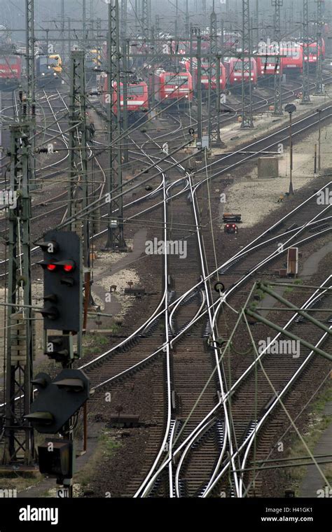 Germany Hamburg Meshes Marshalling Yard Tracks Trains Detail