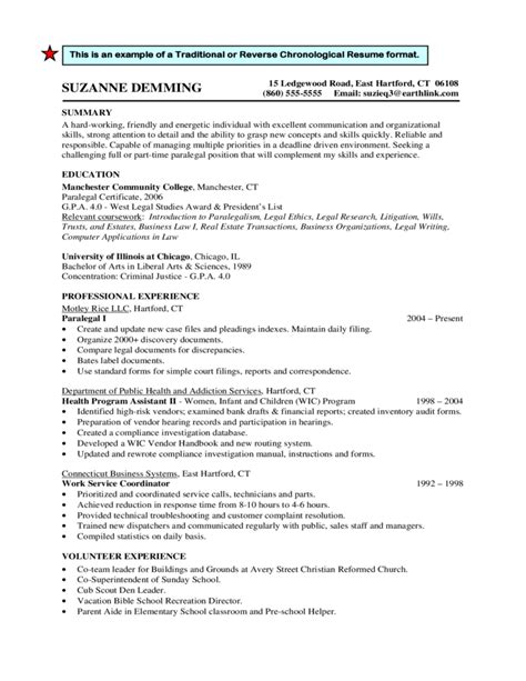 Jobstar resume guide template for chronological resumes. Traditional or Reverse Chronological Resume Format Free ...