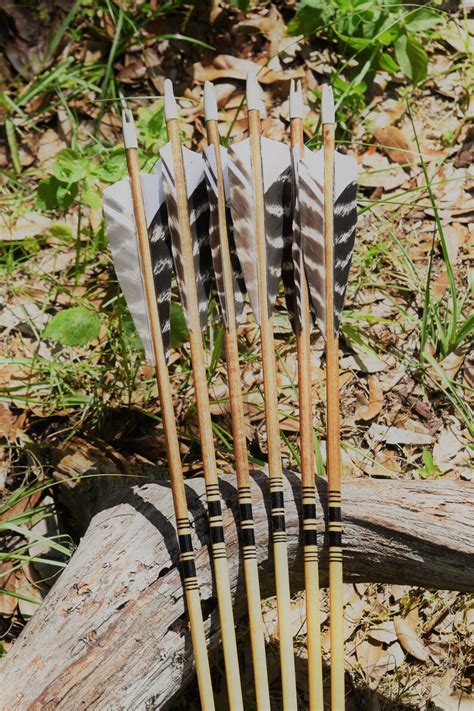 Archery Arrows Traditional Wood Arrows With Walnut Dip And Etsy