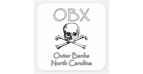Obx Outer Banks North Carolina Square Sticker Zazzle