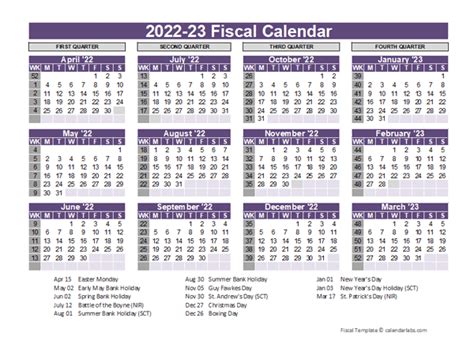 Uk Fiscal Calendar Template 2022 2023 Free Printable Templates Gambaran