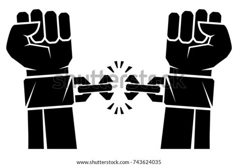 Two Hands Clenched Into Fist Tearing Stock Vector Royalty Free 743624035