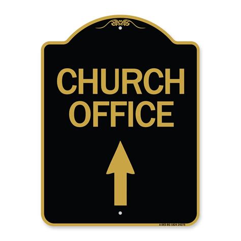 Signmission Designer Series Sign Church Office With Up Arrow