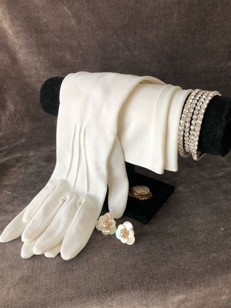 Vintage Extra Long Evening Formal White Gloves W Pearl Buttons Etsy