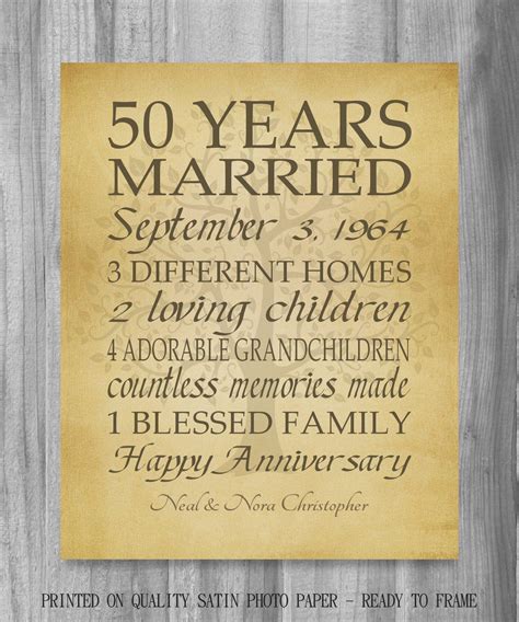 Anniversary gift for grandparents from the grandson. 50th Anniversary Gift Golden Anniversary 50 Years ...