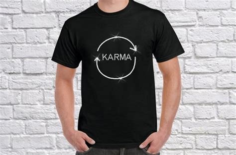 Karma T Shirt Mens Rhinestone T Shirts Mens Etsy