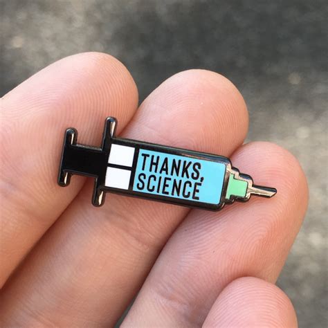 Thanks Science Vaccine Syringe Mini Pin Dissent Pins
