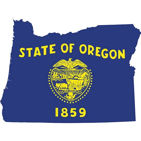 Oregon State Flag Shape Map Us Us United America American Etsy