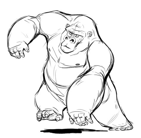 Simple Gorilla Drawing At Getdrawings Free Download