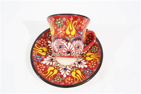 Ceramic Turkish Coffee Cup Set For Handmade Hand Painted Etsy