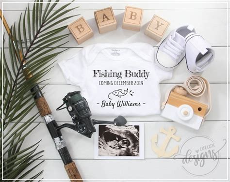 Fishing Buddy Pregnancy Announcement Digital Baby Announcement