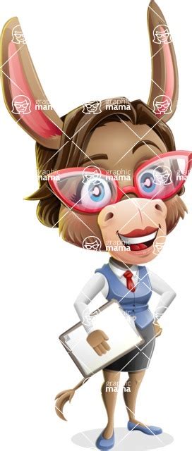 Female Donkey Cartoon Vector Character Vector Cartoon Character