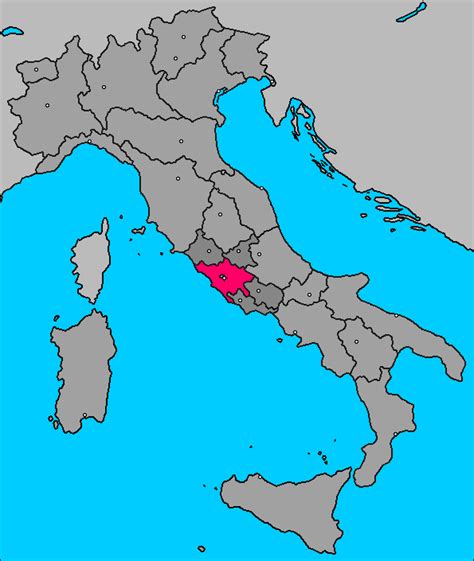 A Map Showing The Location Of Italy In Gray And Green With An Area Marked
