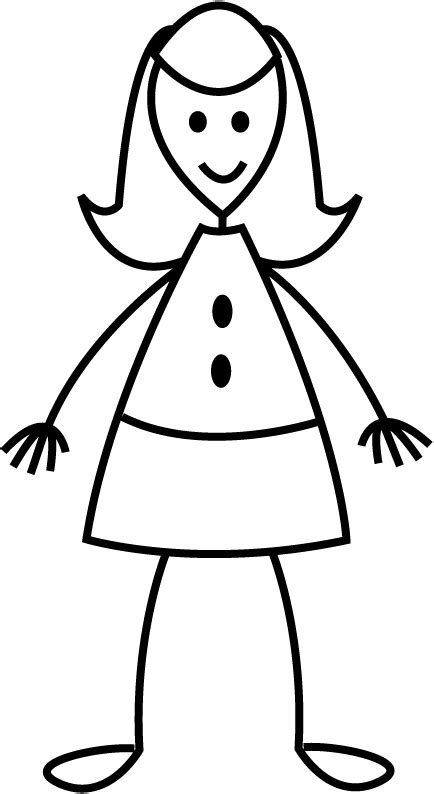Cartoon Girl Stick Figure Clipart Best