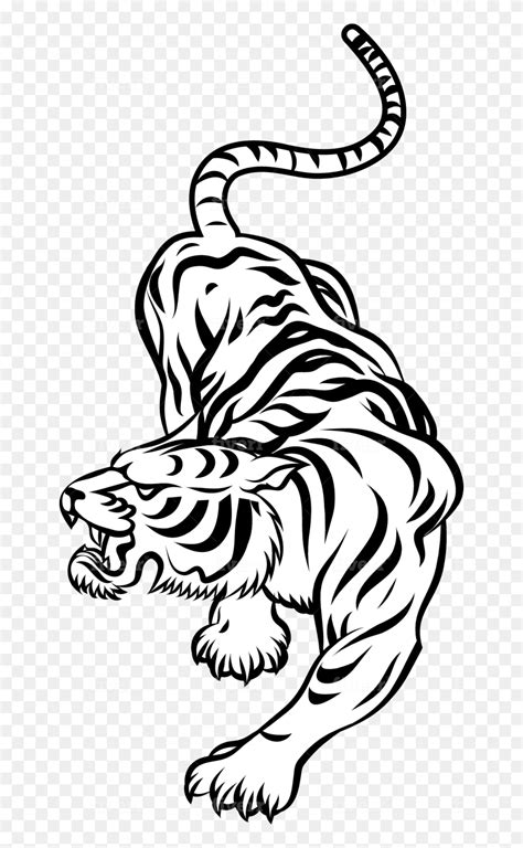 Easy Tiger Silhouette Tiger Vector Silhouette Illustration Isolated