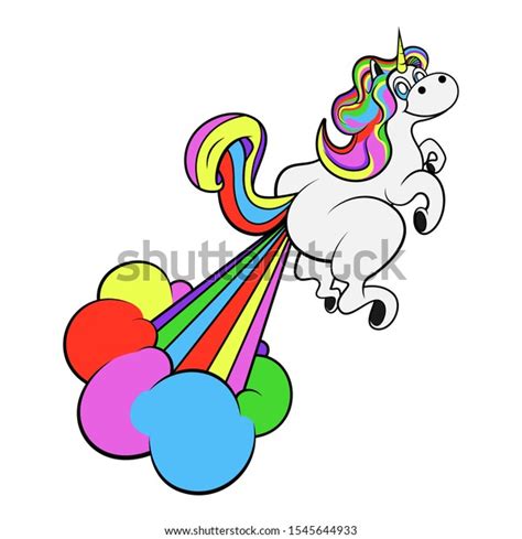 Funny Unicorn Horse Rainbows Fart Get Stock Vector Royalty Free