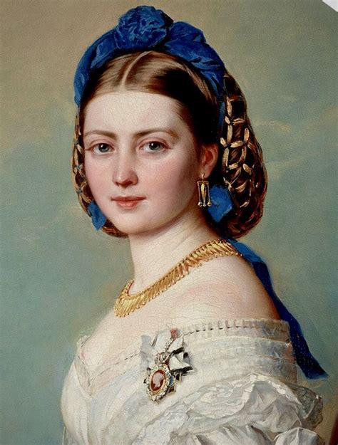 A Painting Of A Woman In White Dress With Blue Hair And Gold Jewelry On