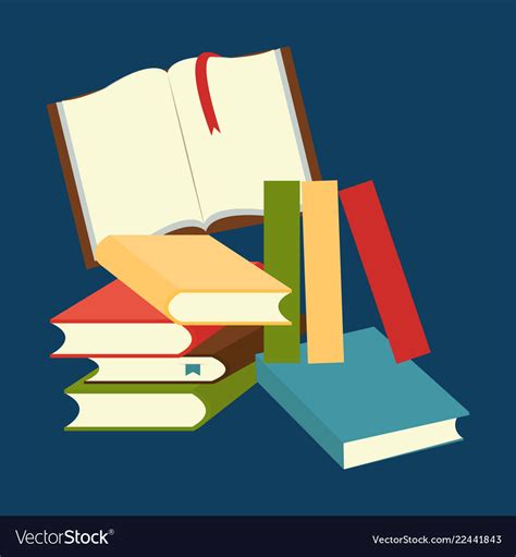 Pile Of Books Royalty Free Vector Image Vectorstock