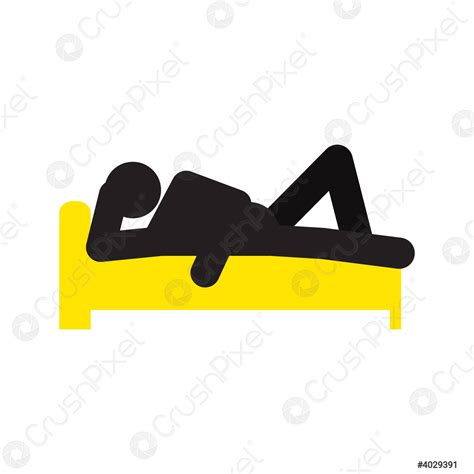 Man Lying In Bed Silhouette Icon Stock Vector Crushpixel