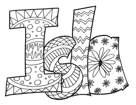 You can write outlined text: Free Printable Coloring Page - ISLA - Search your name ...