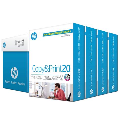 Hp Printer Paper Copy And Print 20lb 85x11 4 Bulk Packs White 3000