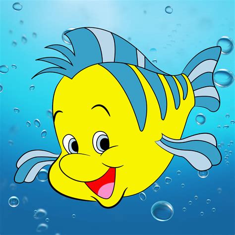 How To Draw Flounder From The Little Mermaid Draw Central