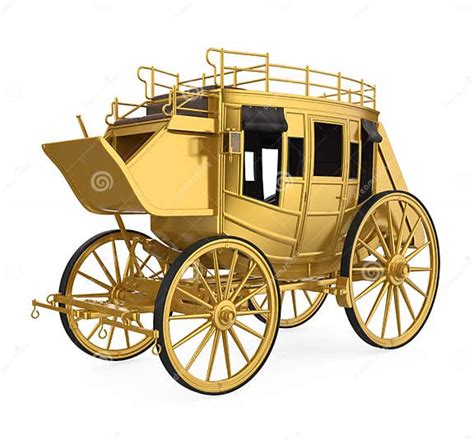 Vintage Golden Carriage Isolated Stock Illustration Illustration Of
