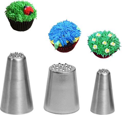 Pcs Grass Piping Nozzle Grass Icing Nozzle Stainless Steel Grass