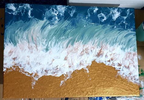 Original Abstract Ocean Wave On Canvas 12 X 16 Etsy
