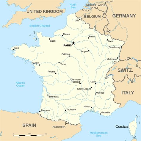 Carte de france des régions, départements et villes. France métropolitaine » Vacances - Arts- Guides Voyages