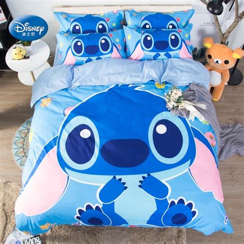 Disney Lilo And Stitch Bedding Set Quilt Cover Blue Comforter Cover 3d