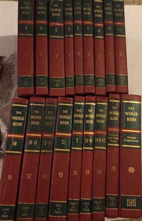 The World Book Encyclopedia From 1957 In Set Of 18 Books Red Covers