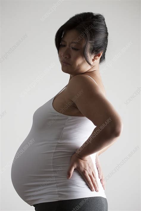 Pregnant Woman With Lower Back Pain Stock Image F031 0140 Science Photo Library